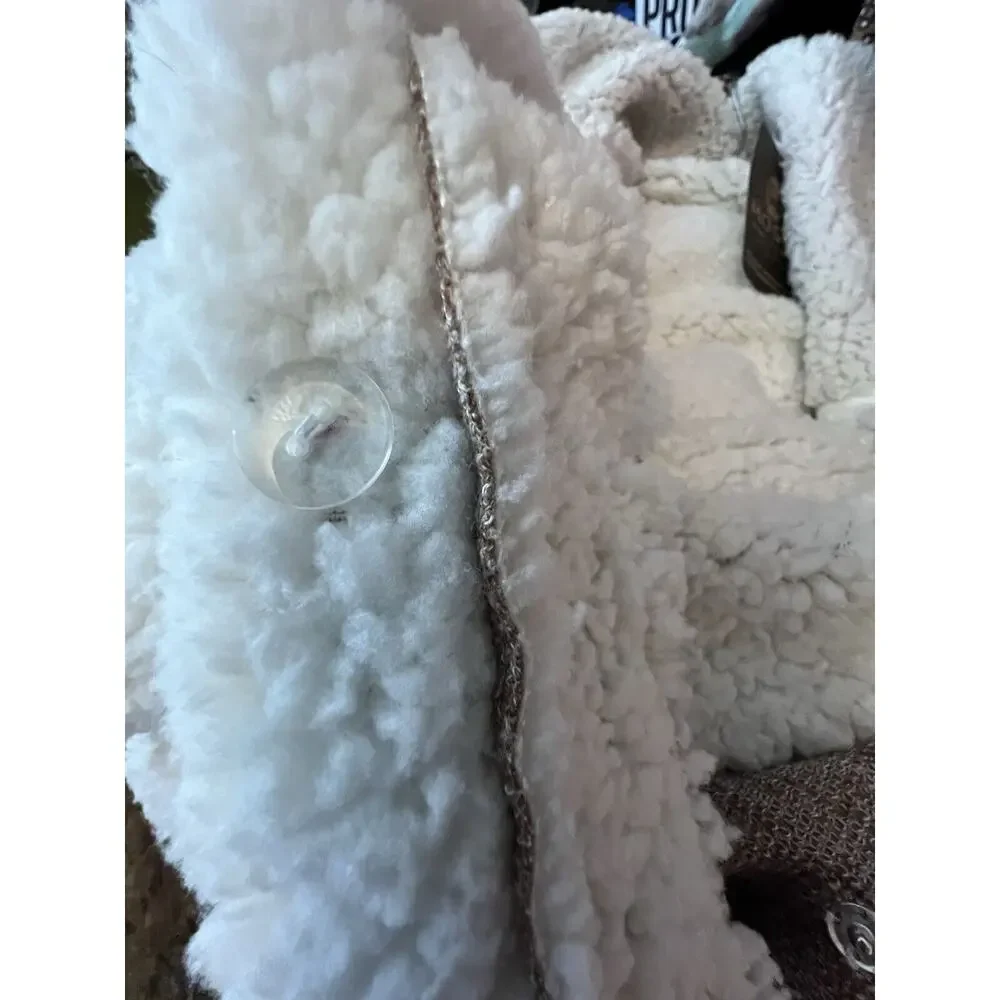 Sherpa Jacket Boho David And Danny Sweater Brown White Wrap Warm Boho Coat Sz S